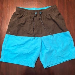 Mens Black and Blue Target Bathing Suit